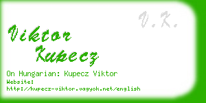 viktor kupecz business card